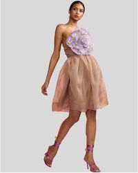 Cynthia Rowley - Organza Flower Strapless Dress - Lyst