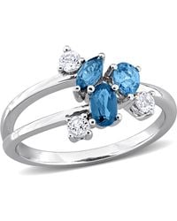 Mimi & Max - Multi-Gem Cluster Split Shank Ring Sterling - Lyst