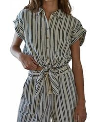 By Together - Striped Button Down Top - Lyst