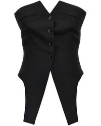 Alexander Wang - Deconstructed Wool Vest With Tailored Bodice - Lyst