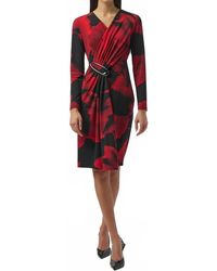 Joseph Ribkoff - Abstract Print Faux Wrap Long Sleeves Dress - Lyst