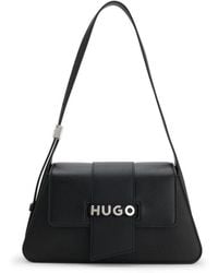 HUGO - Faux-Leather Shoulder Bag With Logo Hardware - Lyst