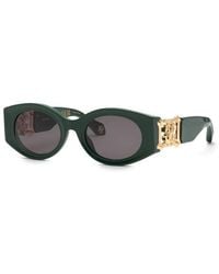 Roberto Cavalli - Sunglasses Oval Full Rim, Shiny Frame And Lens Src0640D80 - Lyst
