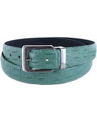 CTM - Leather Matte Reversible Croc Print Clamp On Buckle Belt - Lyst