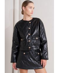 TRUEDAMES - Moto Chic Faux Leather Jacket - Lyst