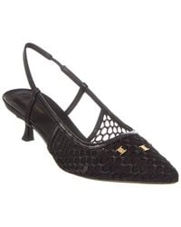 Ferragamo - Vara Chain Mesh & Leather Slingback Pump - Lyst
