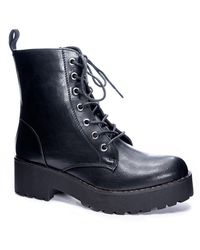 Dirty Laundry - Mazzy Faux Leather Lug Sole Combat & Lace-up Boots - Lyst
