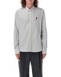 Ami Paris - Ami Paris Striped Ami De Coeur Shirt - Lyst