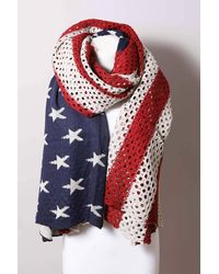 Leto - Oversized American Flag Knit Blanket Scarf - Lyst