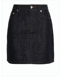 A.P.C. - Straight-Silhouette Denim Mini Skirt - Lyst