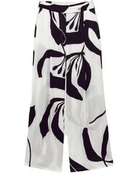 Alpha Studio - Pantalone Crickle Flower - Lyst