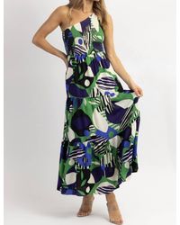 Sugarlips - Costa Geometric One Shoulder Midi Dress - Lyst