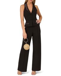 Adrianna Papell - Satin Trim Polyester Jumpsuit - Lyst
