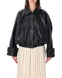 Rohe - Leather Blouson Cropped Bomber Jacket - Lyst