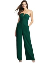 Dessy Collection - Strapless Notch Crepe Jumpsuit With Pockets - Lyst