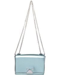 Emporio Armani - Metallic Mint Leather Chain Shoulder Bag - Lyst