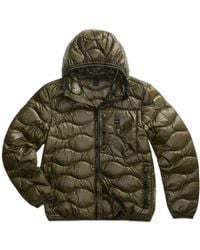 Blauer - Wave Quilted Hooded Polyamide Down Jacket - Lyst