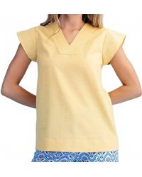 Gigio - Trapunto Stitched V Neck Blouse - Lyst