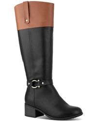Karen Scott - Vickyy Faux Leather Block Heel Knee-high Boots - Lyst