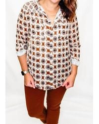 Charlie b - Printed Button Up Top - Lyst