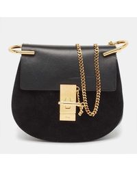 Chloé - Leather And Suede Small Drew Chain Crossbody Bag - Lyst