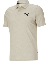 PUMA Essentials Heather Polo in Yellow for Men | Lyst