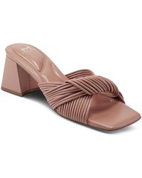Marc Fisher - Cherrie Leather Peep-toe Slide Sandals - Lyst