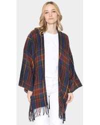 TRUEDAMES - Plaid Check Patterned Poncho - Lyst