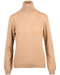 Ballantyne - High-Neck Cashmere Sweater With Ribbed Details - Lyst