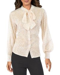 Beulah London - Juniors Printed Adjustable Sleeve Button-down Top - Lyst
