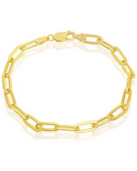 Simona - Sterling Silver 4mm Paper Clip Bracelet - Gold Plated - Lyst