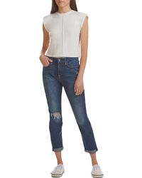 7 For All Mankind - High Rise Distressed Boyfriend Jeans - Lyst