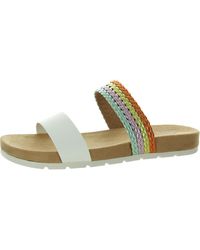White Mountain - Metallic Braided Slide Sandals - Lyst
