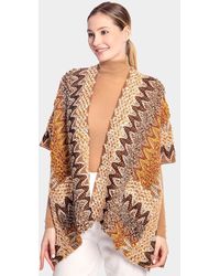 TRUEDAMES - Boho Patterned Front Pocket Ruana Poncho - Lyst