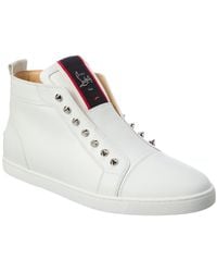 Christian Louboutin - F.a.v Fique A Vontade Mid Cut Leather Sneaker - Lyst