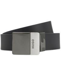 HUGO - Reversible Italian-Leather Belt With Two Buckles - Lyst