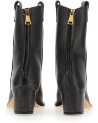 N°21 - Pointed Toe Leather Boots With Block Heel - Lyst