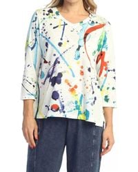 Jess & Jane - V-Neck Tulip Hem Top - Lyst