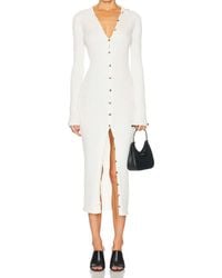 Courreges - Light Rib Cardigan Long Dress - Lyst
