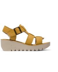 Fly London - Yudd236Fly Bumblebee Leather Sandals Espadrille Platform Wedges - Lyst