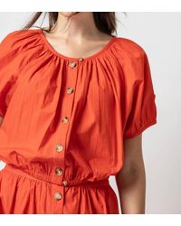 Lilla P - Elastic Hem Button Front Top - Lyst