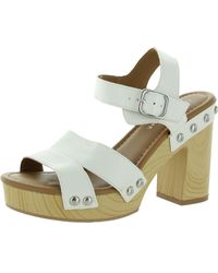 Sun & Stone - Delestep Faux Leather Ankle Strap Block Heels - Lyst