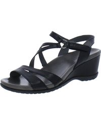 Dansko - Addyson Leather Ankle Wedge Sandals - Lyst