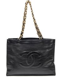 Chanel - Vintage Cc Large Chain Tote - Lyst