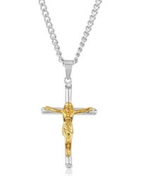 Crucible Jewelry - Crucible Crucifix Cross Stainless Steel Pendant - Lyst