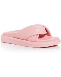 Aqua - Ryle Faux Leather Slip On Slide Sandals - Lyst
