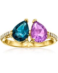 Ross-Simons - London Topaz And Amethyst Toi Et Moi Ring With Diamonds - Lyst