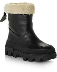 Moncler - Moscova Leather Cold Ankle Boots - Lyst
