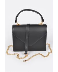 Fashnzfab - Faux Leather Simple Handle Clutch - Lyst