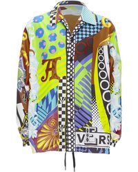 Versace - Pop Temple Print Nylon Windbreaker Shirt Jacket - Lyst